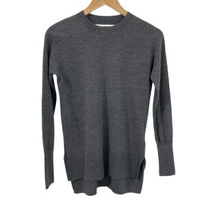 Max Studio 100% Merino Wool Crewneck Sweater Womens XS Medium Grey Capsule EUC